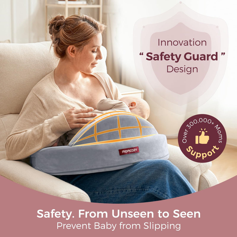 Momcozy spacious nursing nest expands to fit growing baby