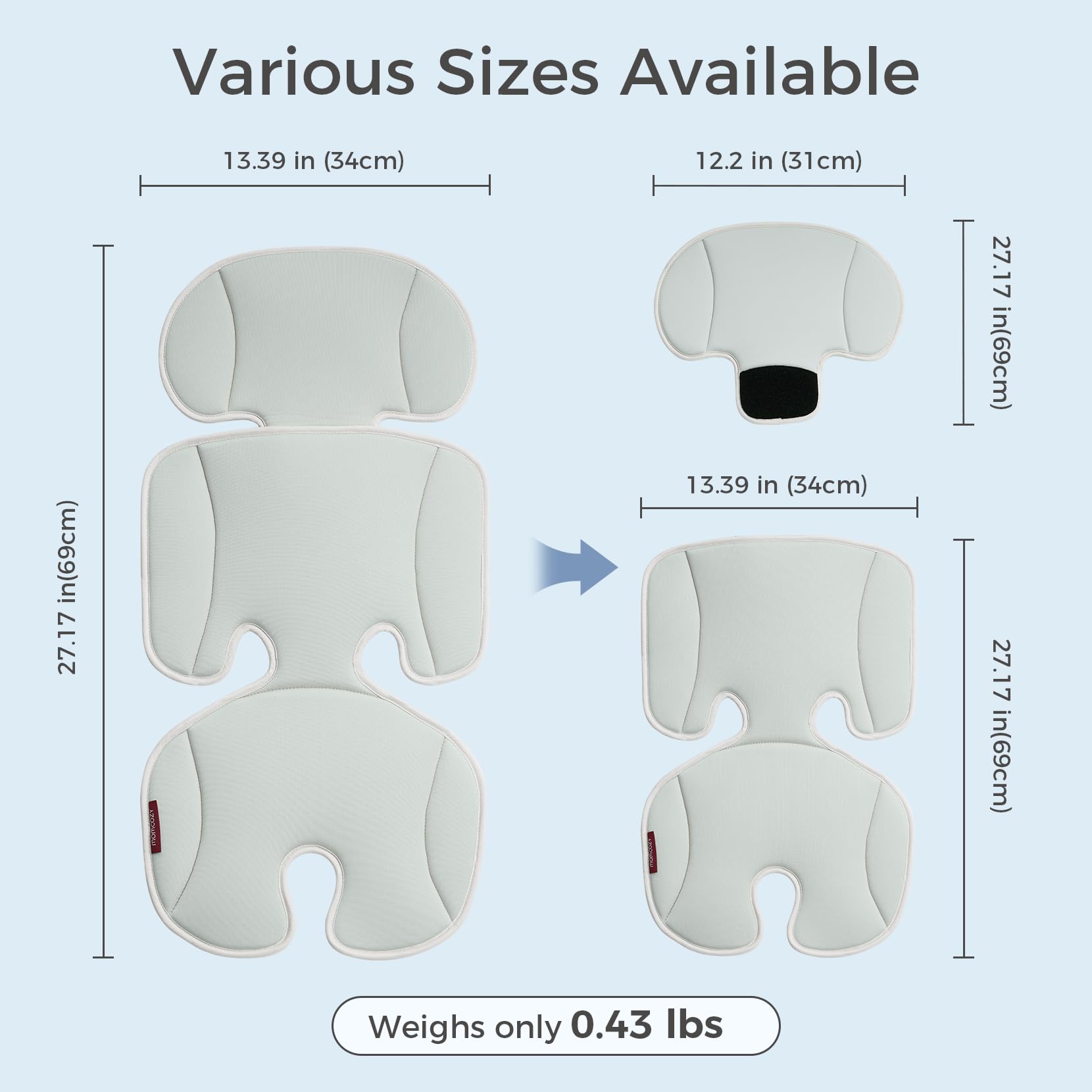 Momcozy pad provides head and back support during rides