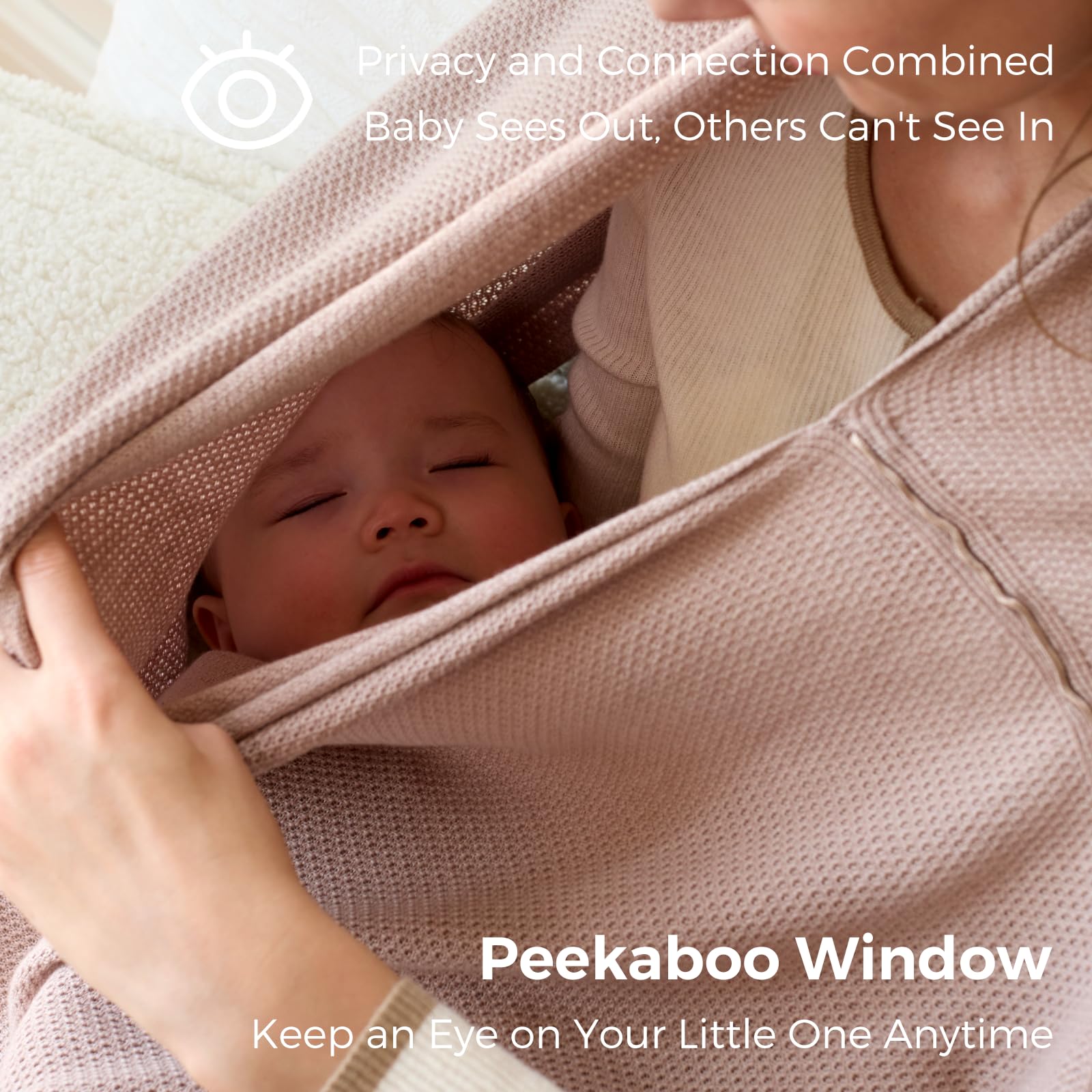 Momcozy brown nursing cover used as a stroller cover for on-the-go protection.