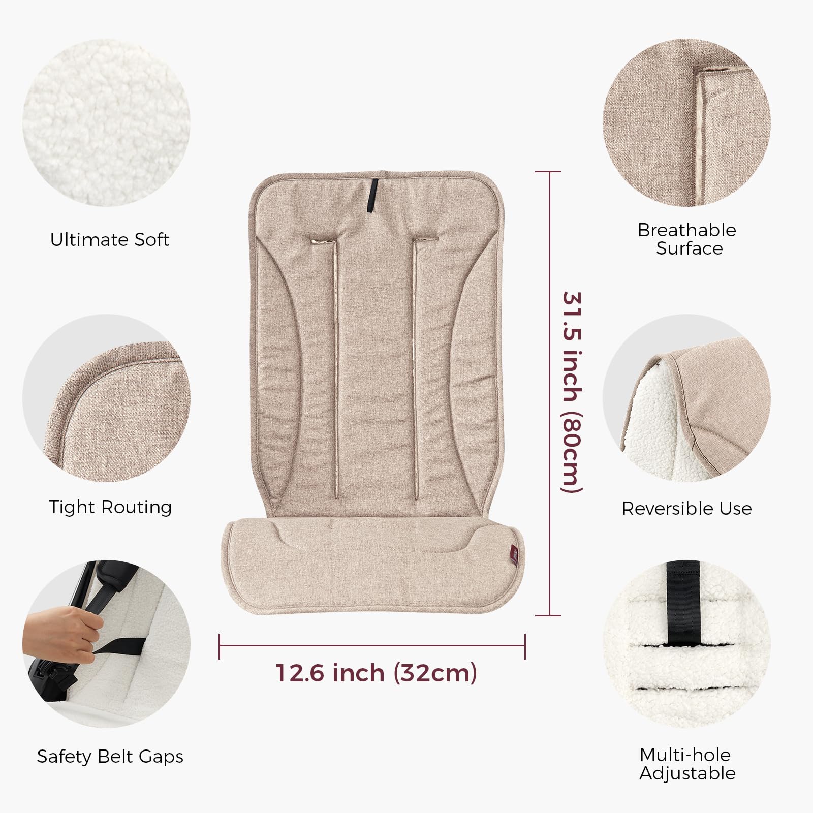 Momcozy warm-side reversible cushion for cozy winter stroller rides.