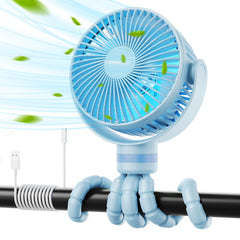 Momcozy stroller fan with 8000mAh battery for long-lasting cooling.