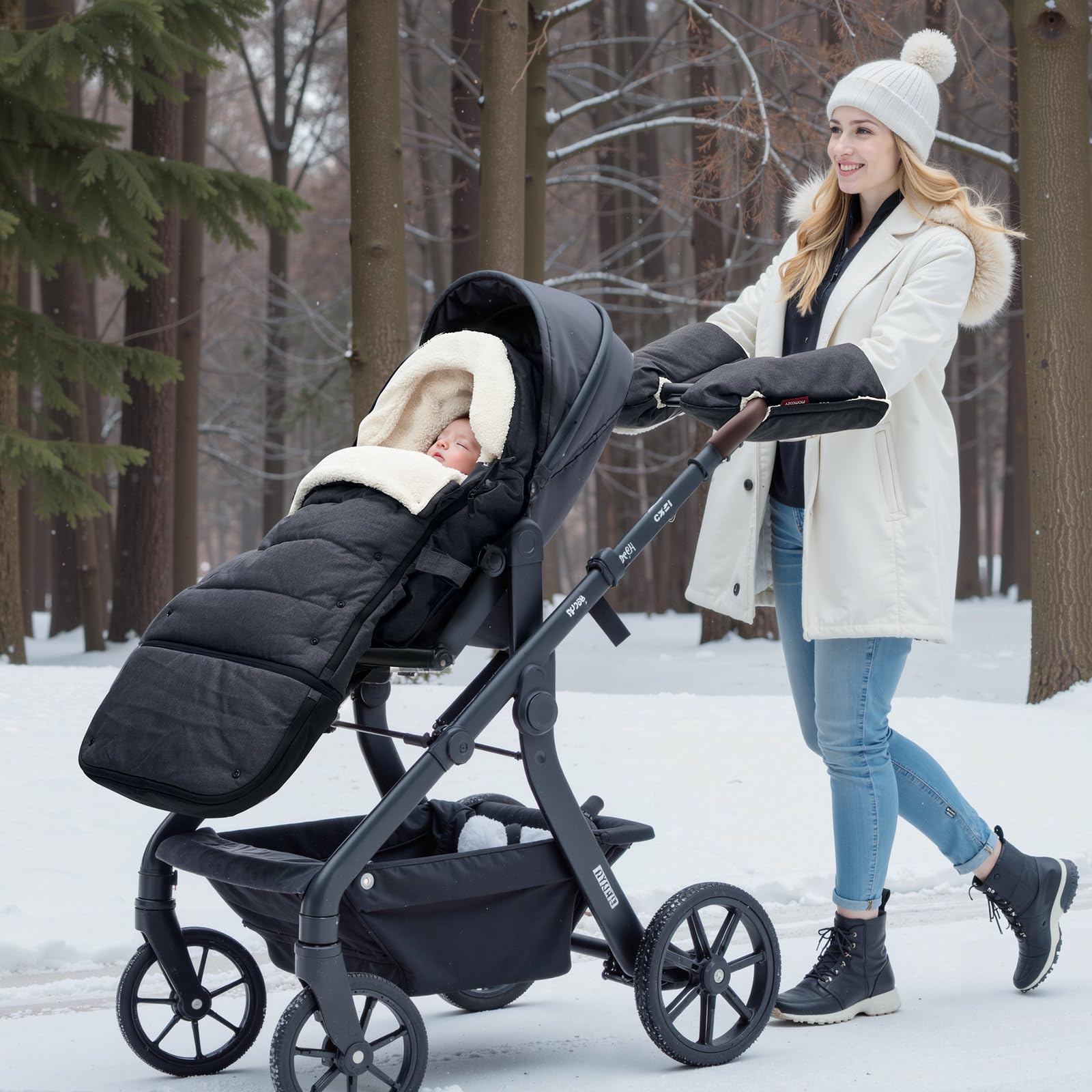 Adjustable drawstring hood tightens warmth against chilly winds.