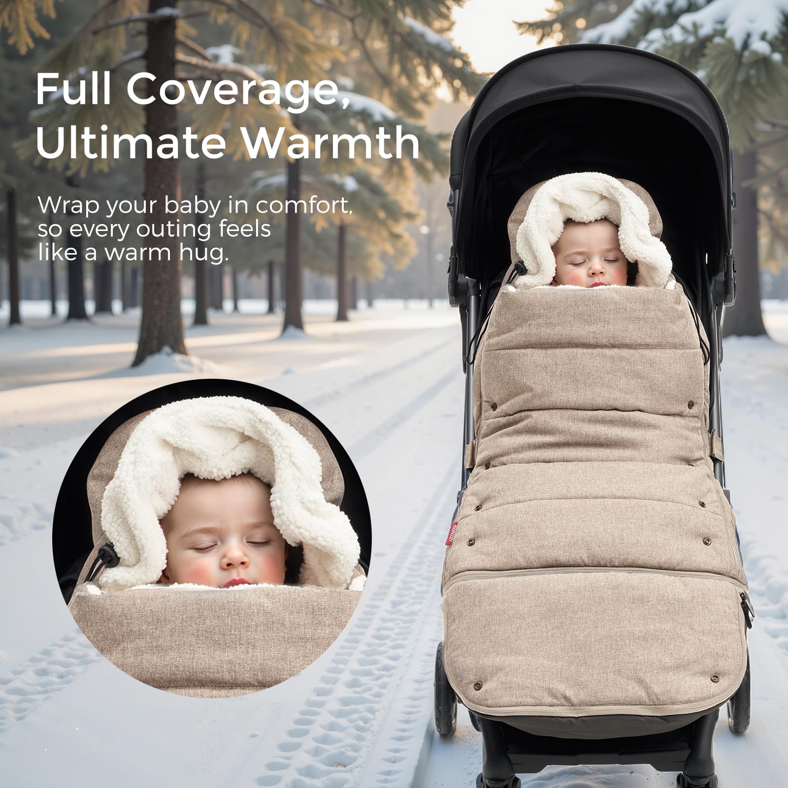 Momcozy extendable bottom design accommodates growing baby during strolls.