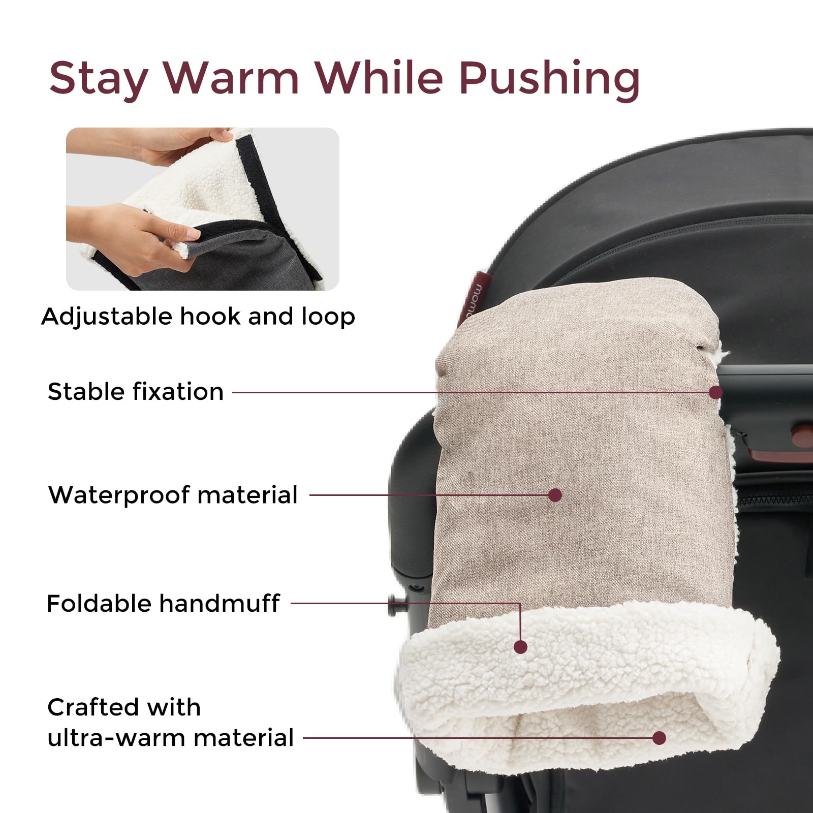 Momcozy stroller gloves waterproof materials protect hands in wet weather