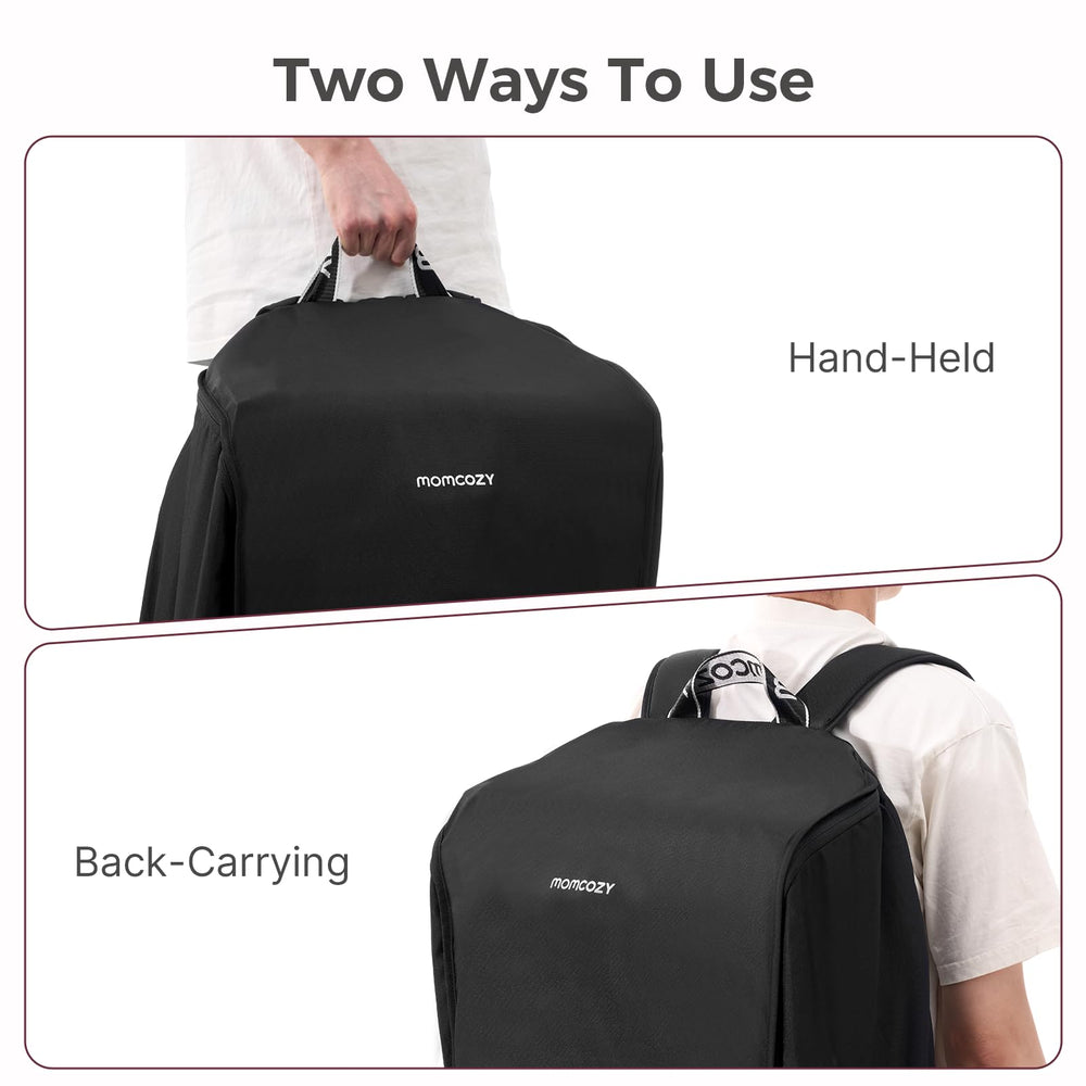 Momcozy stroller travel bag front name tag for easy travel identification.