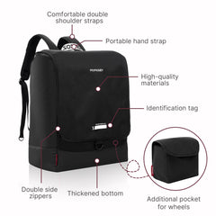 Momcozy stroller travel bag reinforced zippers for secure packing.
