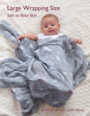 Momcozy swaddle blanket large 47x47 on surface, easy swaddling and cozy warmth