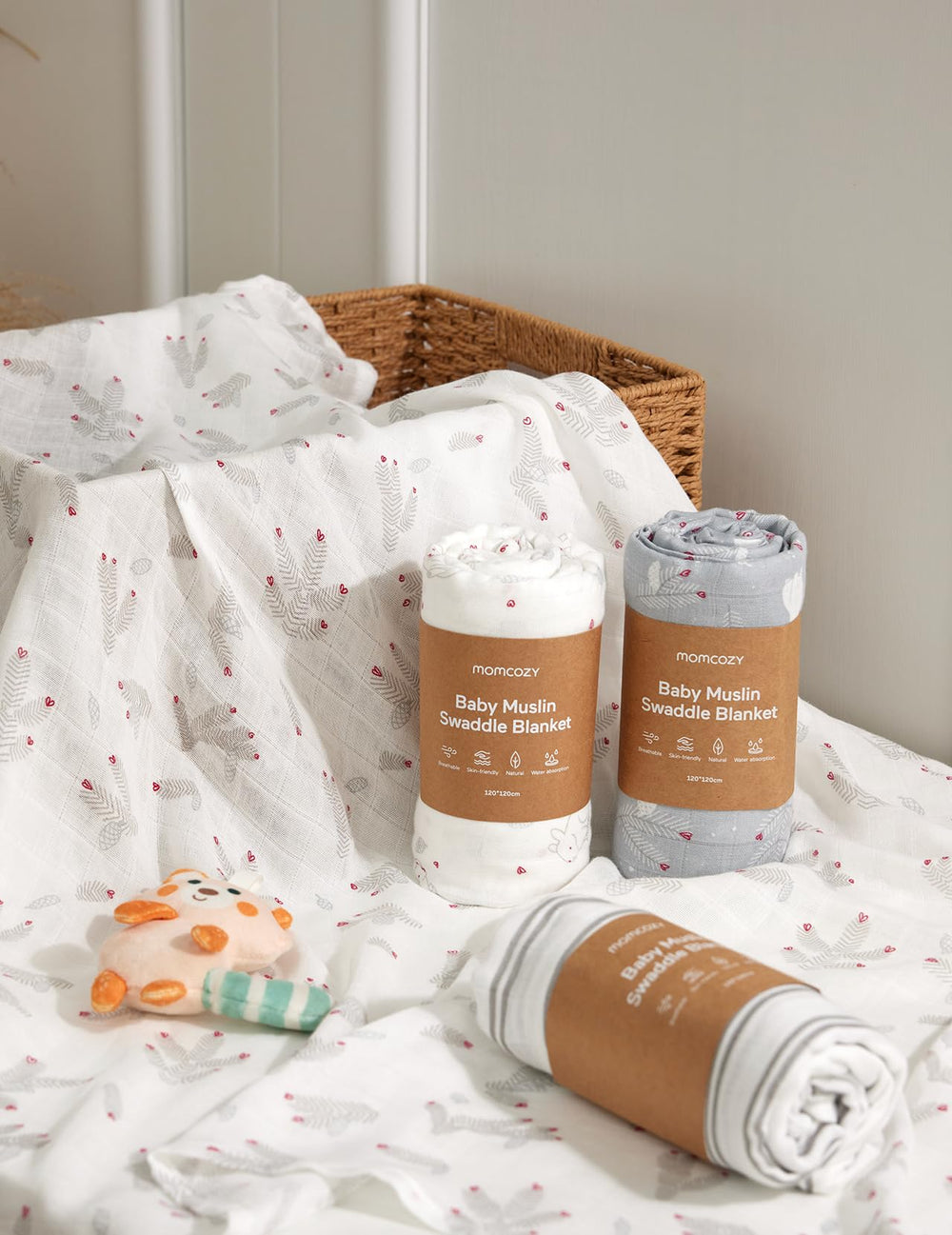 Momcozy swaddle ready for hospital or nursery, ideal gift for new parents