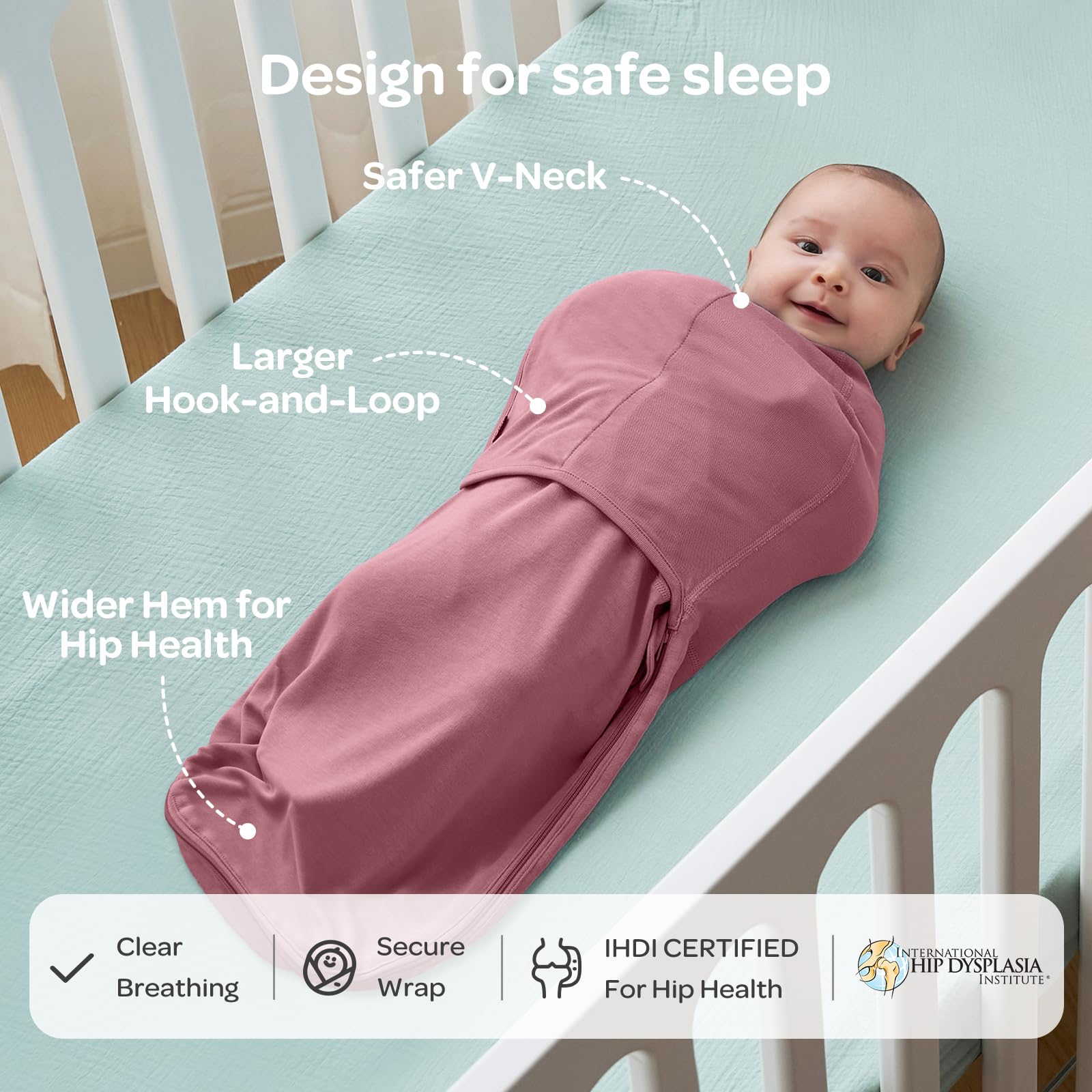 Momcozy swaddle helps minimize startle-like movements for calmer sleep