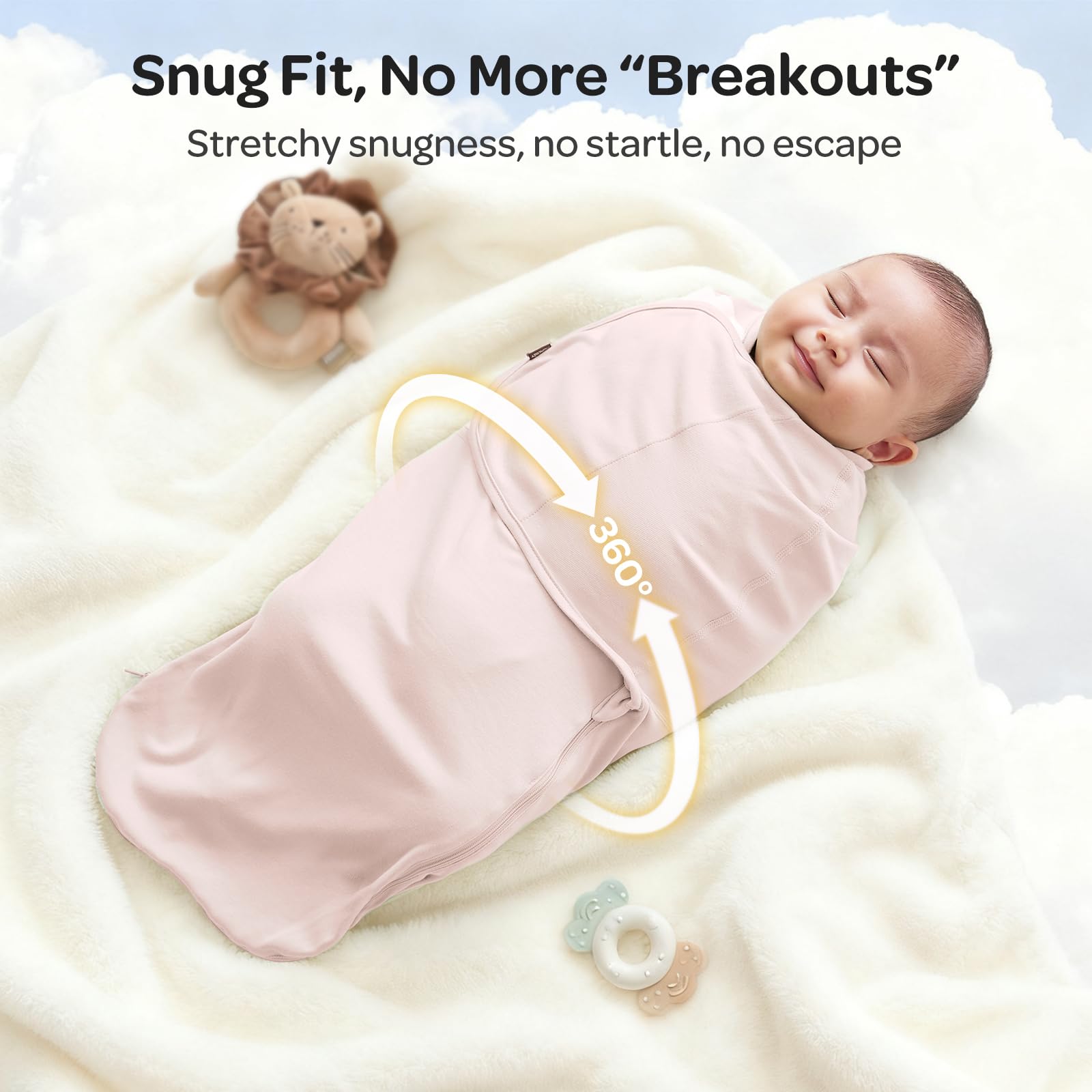 Momcozy swaddle fabric feels ultra-soft on delicate skin
