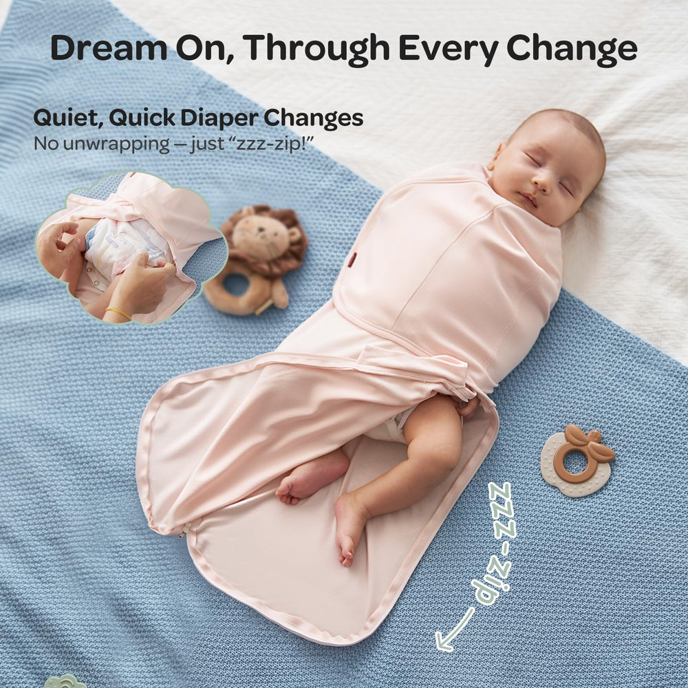 Momcozy swaddle wide hip-hem supports natural leg movement