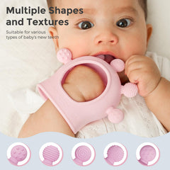 Momcozy teether multiple textures offer varied gum massage during teething.