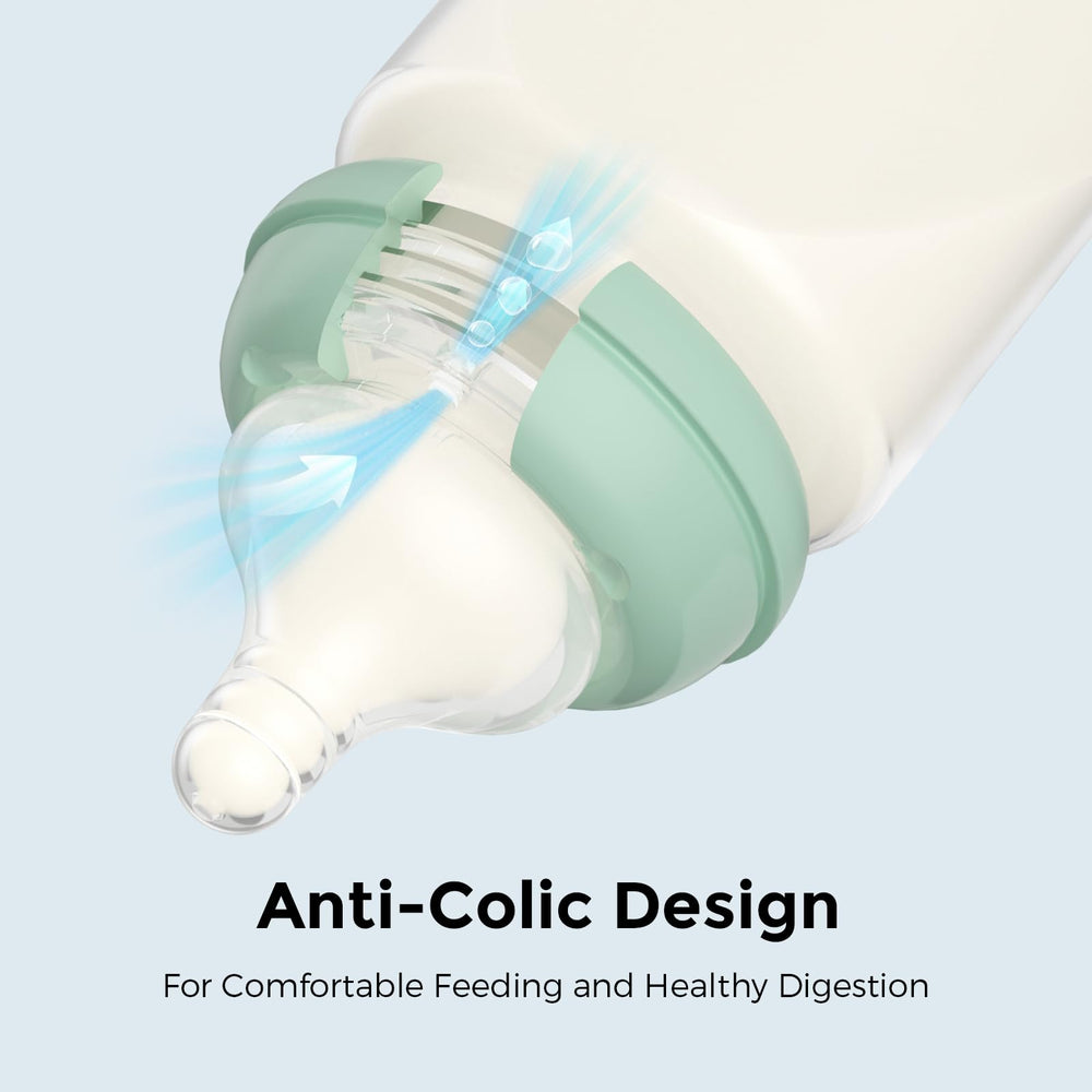 Momcozy three-flow-rate nipple adapts to growth and feeding needs.
