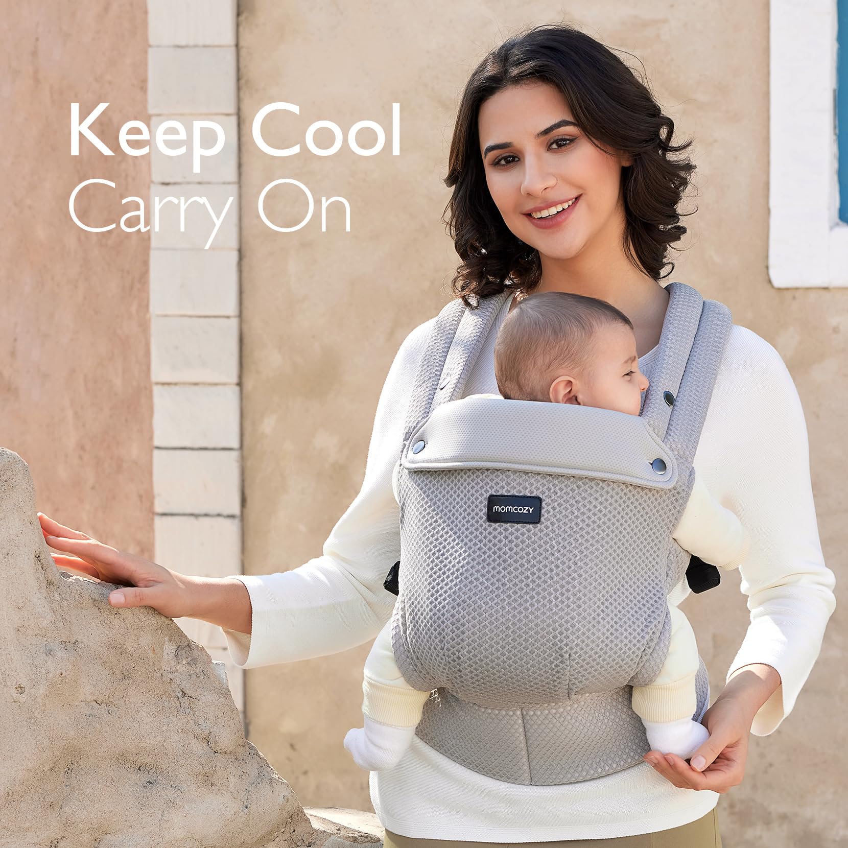 Momcozy three-position size adjustment grows with your baby for a safe fit