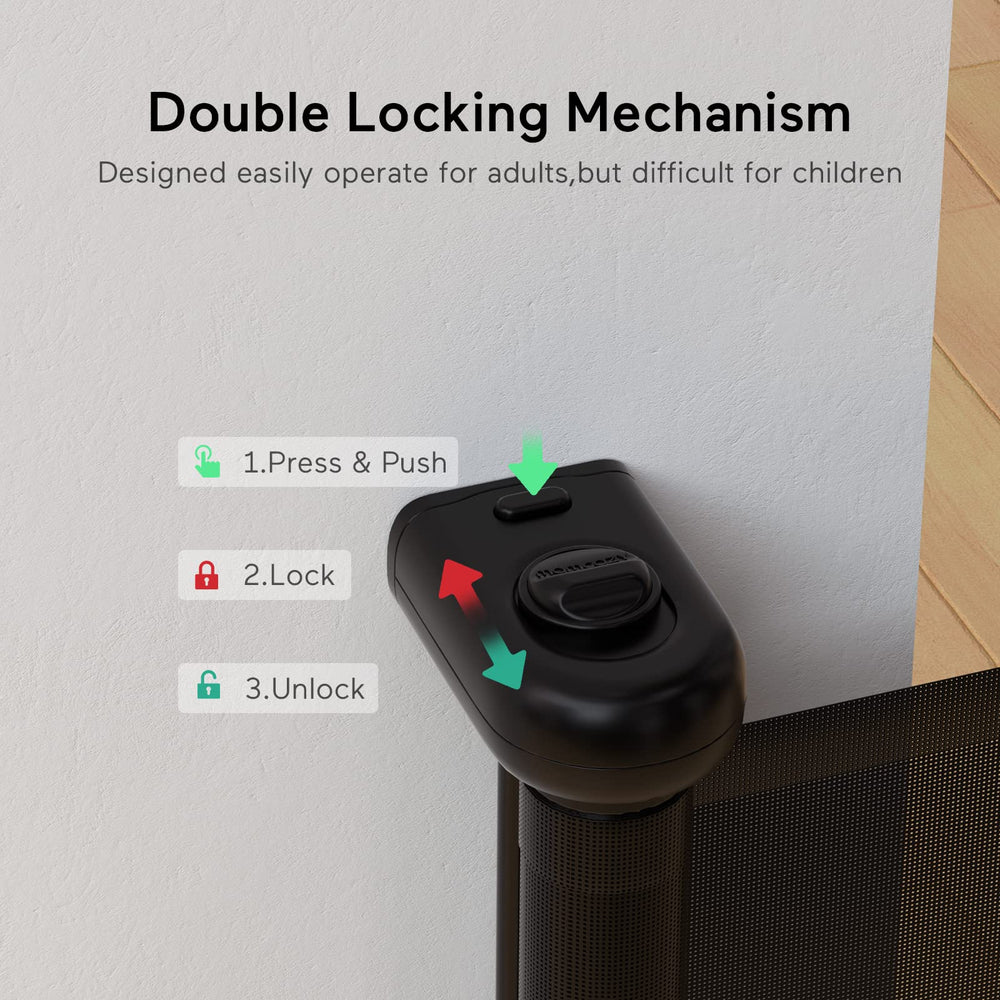Top locking device on Momcozy gate for added security