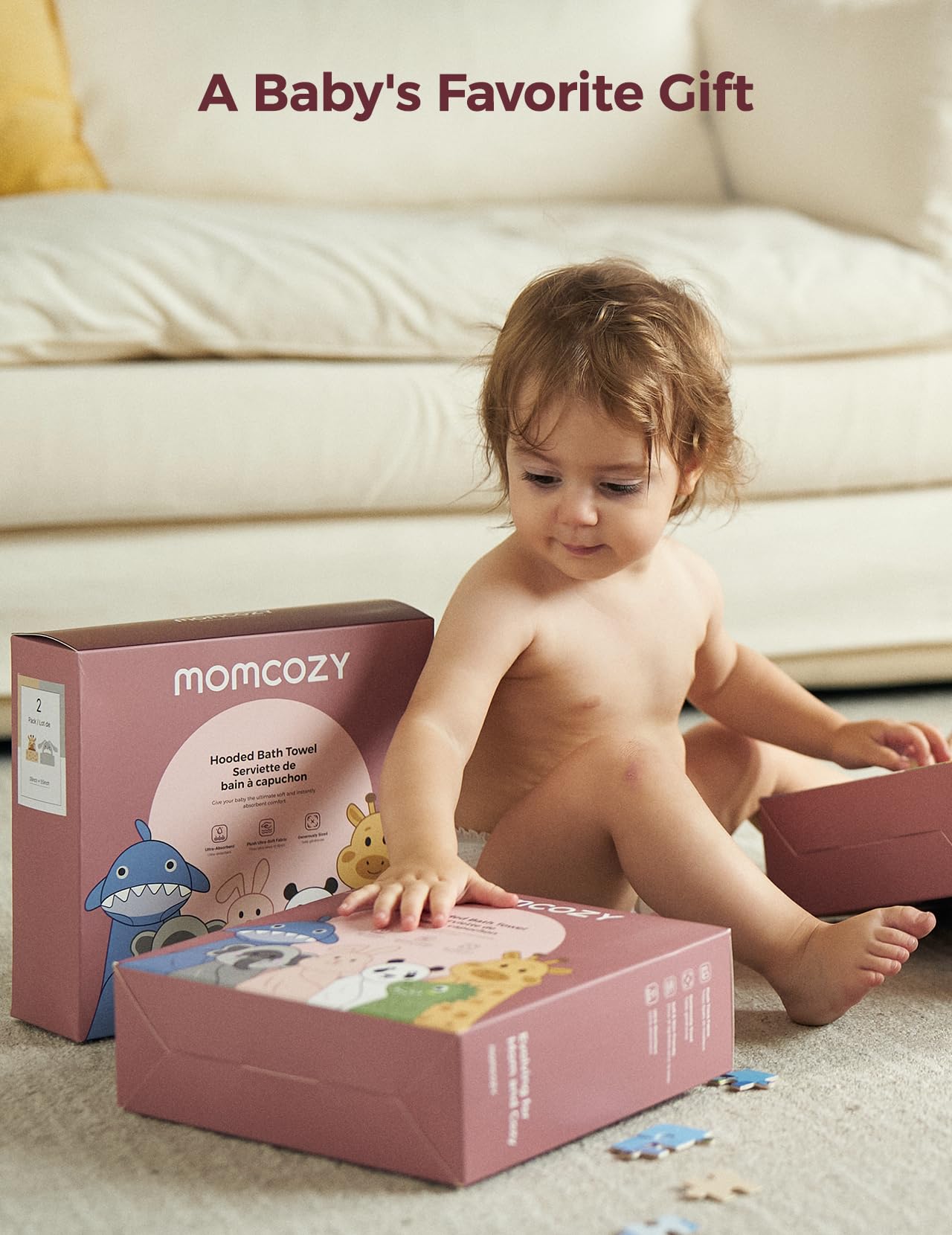 Momcozy towel care tips close-up for easy washing and drying