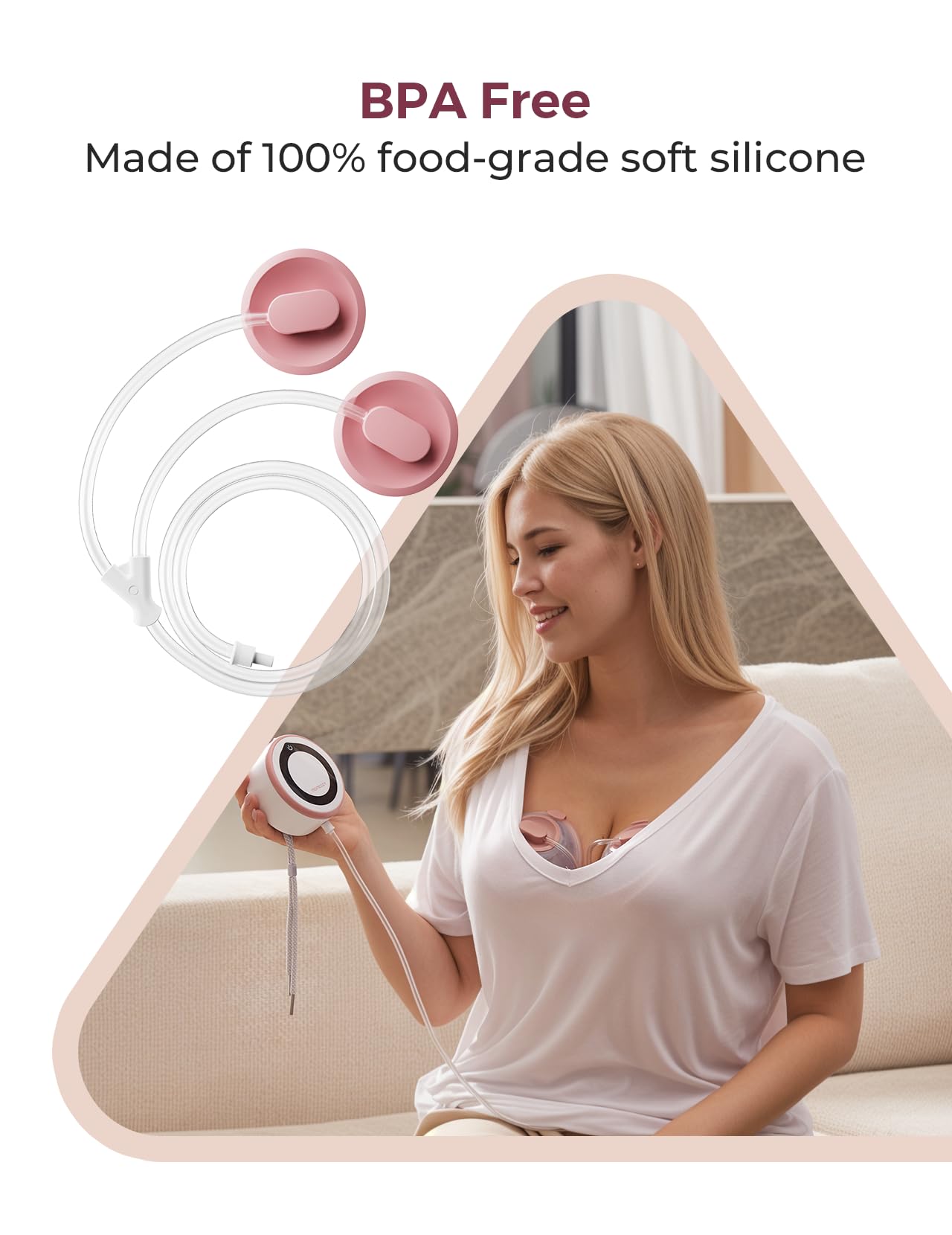 Momcozy replacement packaging tubing demonstrates easy compatibility with wearable pump