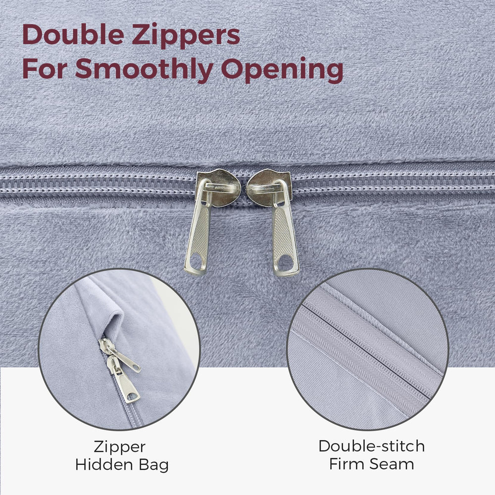 Momcozy U Pro 50-72 inch cushion extended for versatile use in bed.