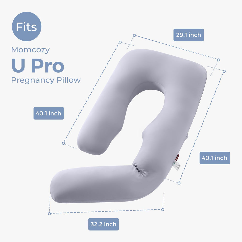 Momcozy U Pro cover on bed demonstrates easy setup for night repositioning.