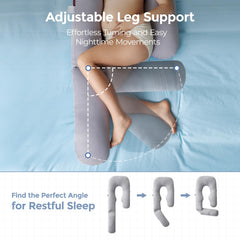 Momcozy U Pro five-point support aligns head, back, belly, hips, and legs.