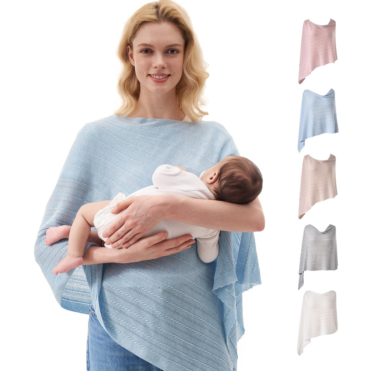 Momcozy Ultra-Light Nursing Cover featherlight lyocell fabric for breathable comfort during feeds.