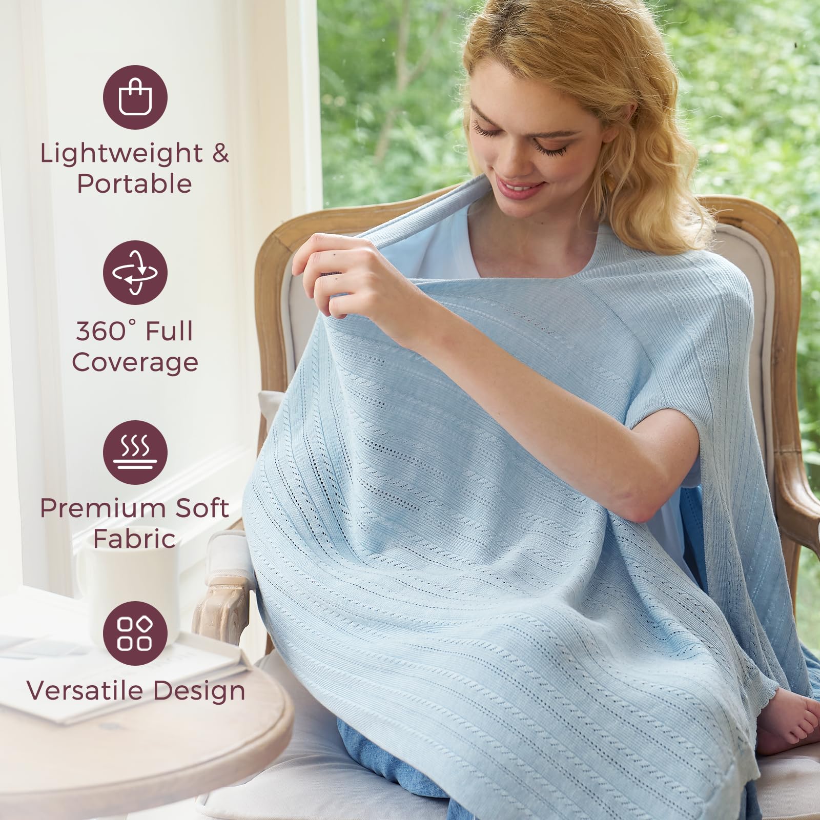 Momcozy Ultra-Light Nursing Cover full-coverage design for discreet nursing.