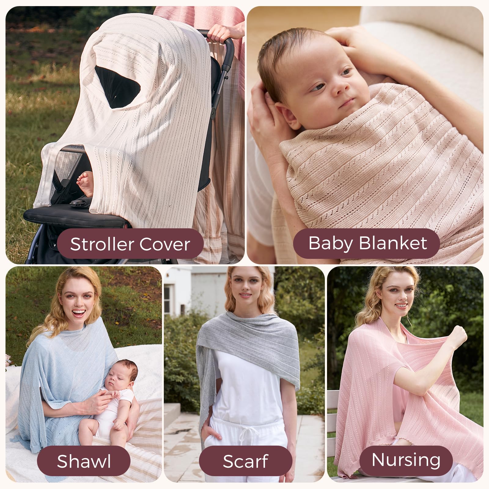 Momcozy ultra-light nursing cover machine washable with included mesh bag care.