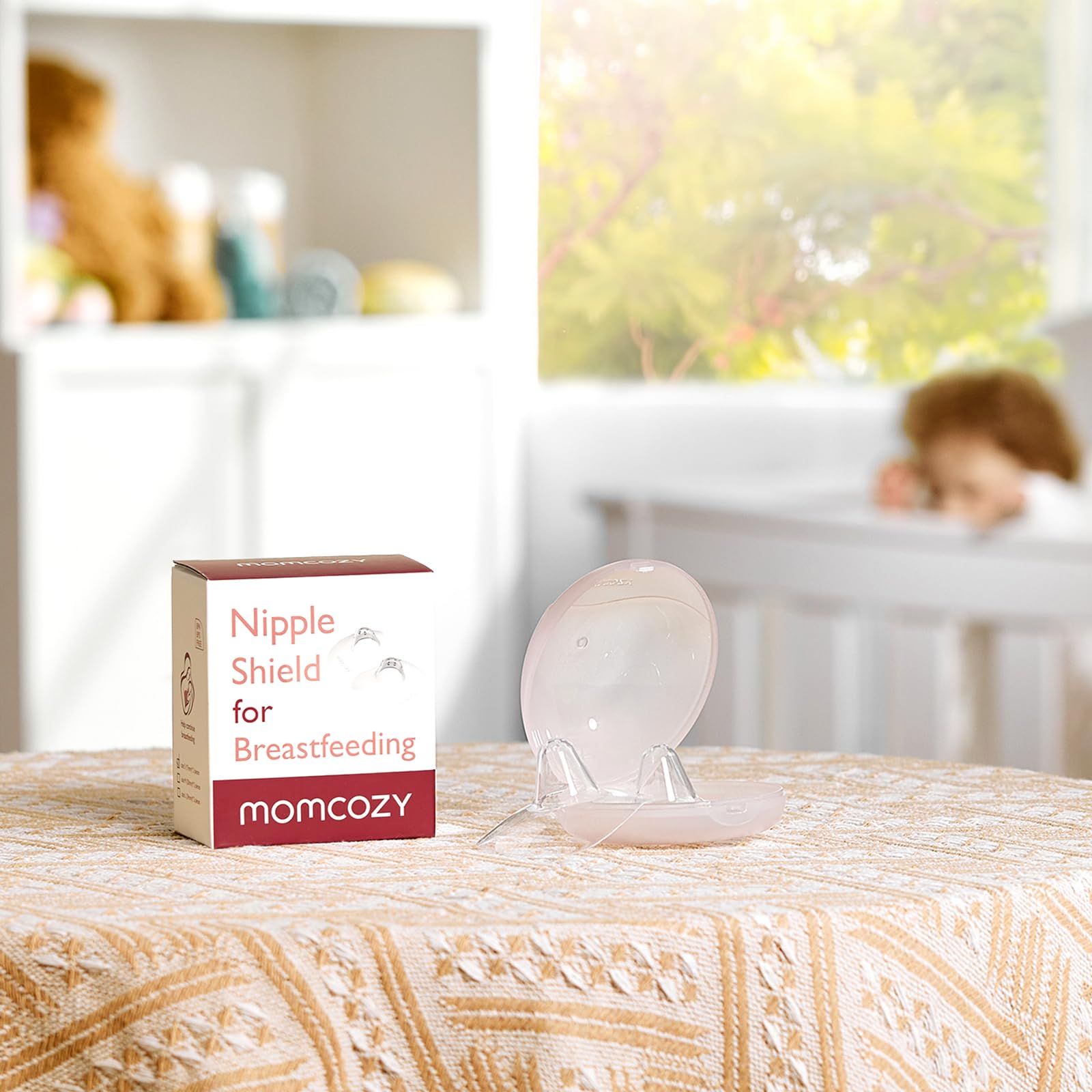 Momcozy Ultra-Thin Nipple Shields soft silicone material for natural latch feel