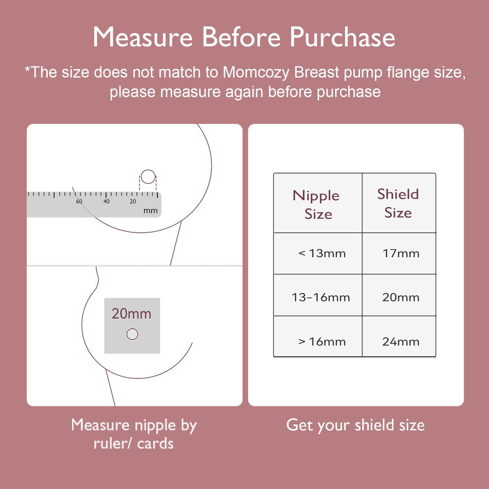 Momcozy nipple shields with 2mm opening to help steady milk flow