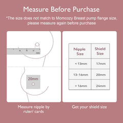 Momcozy nipple shields with 2mm opening to help steady milk flow