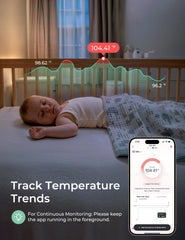 Momcozy underarm reading display shows instant temperature updates.