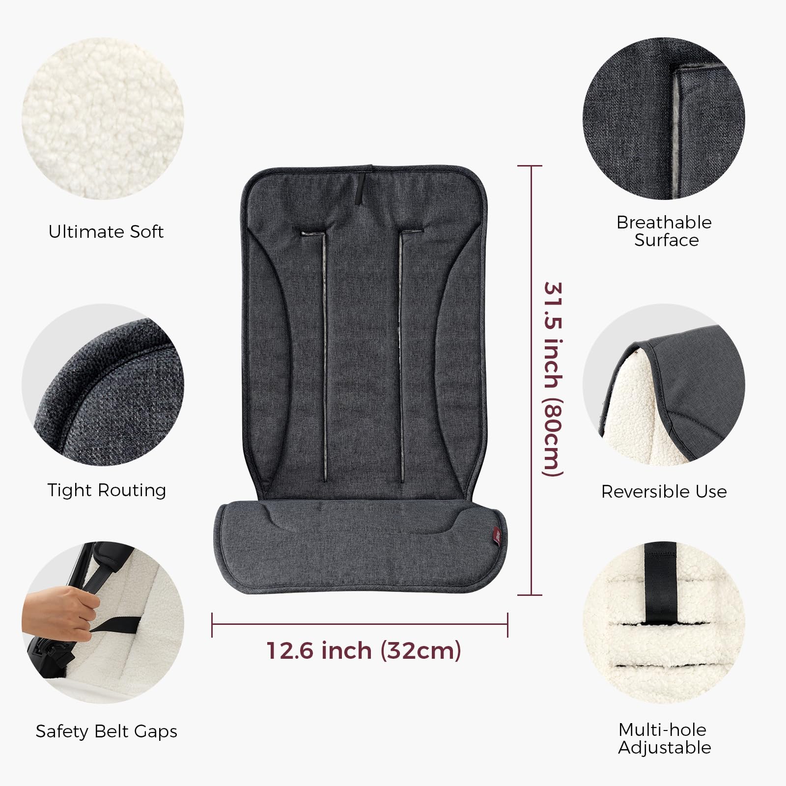 Momcozy universal stroller cushion fits strollers, car seats, and cribs.