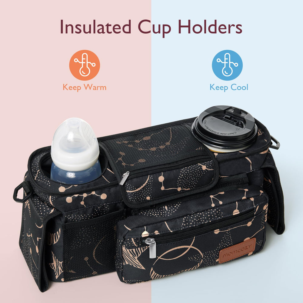 Momcozy adjustable velcro fit secures the organizer to most stroller frames.