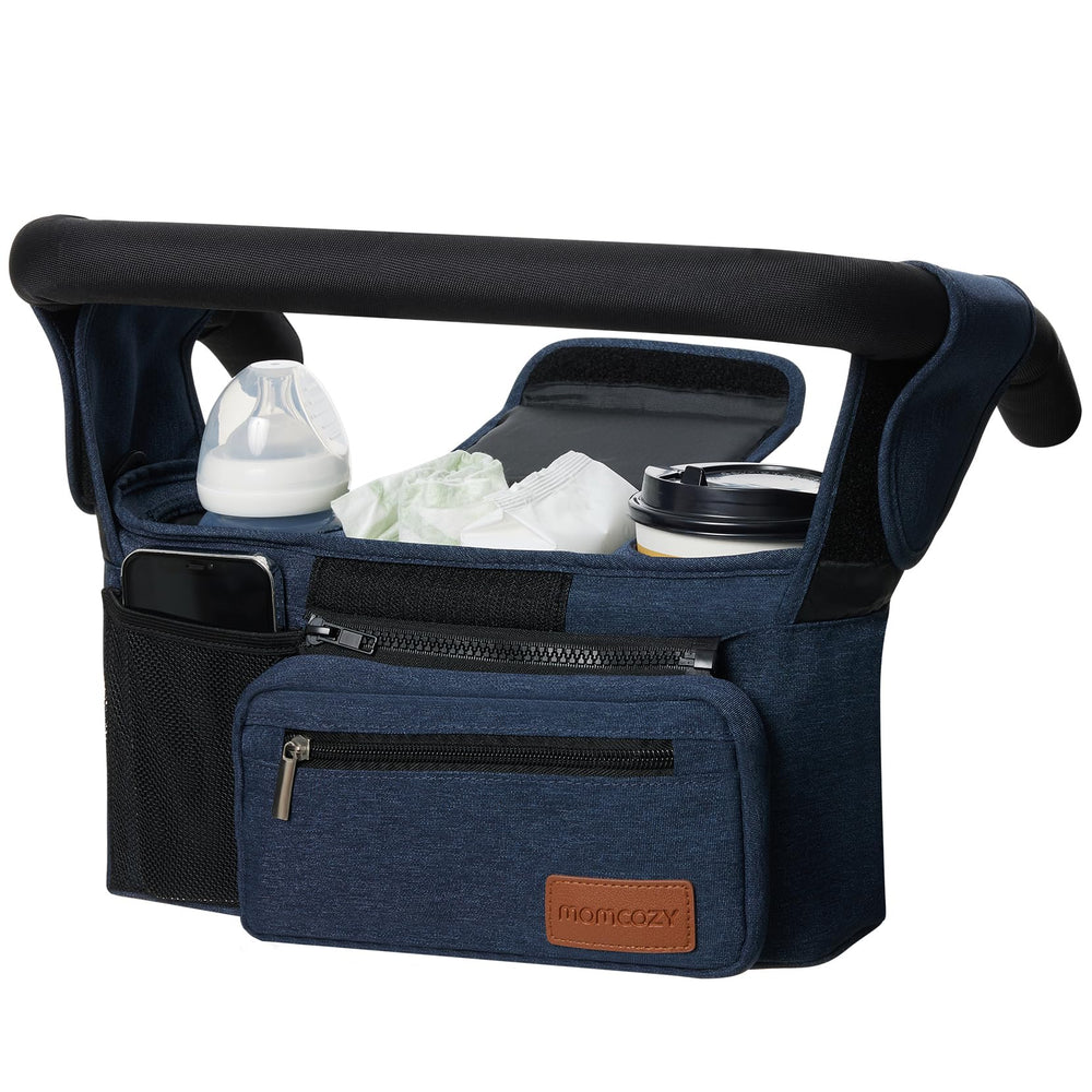 Momcozy universal stroller organizer with cup holders for easy hydration access