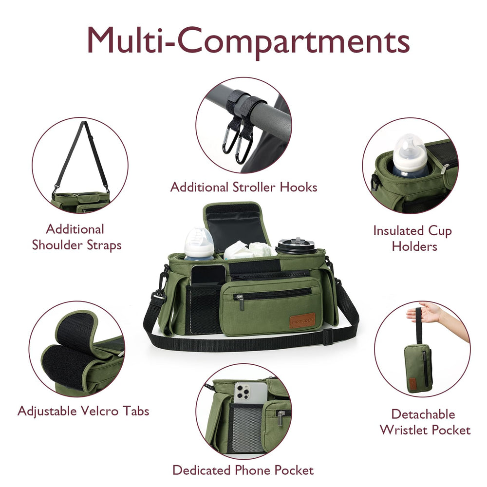 Momcozy organizer detachable phone bag keeps your device secure and accessible.