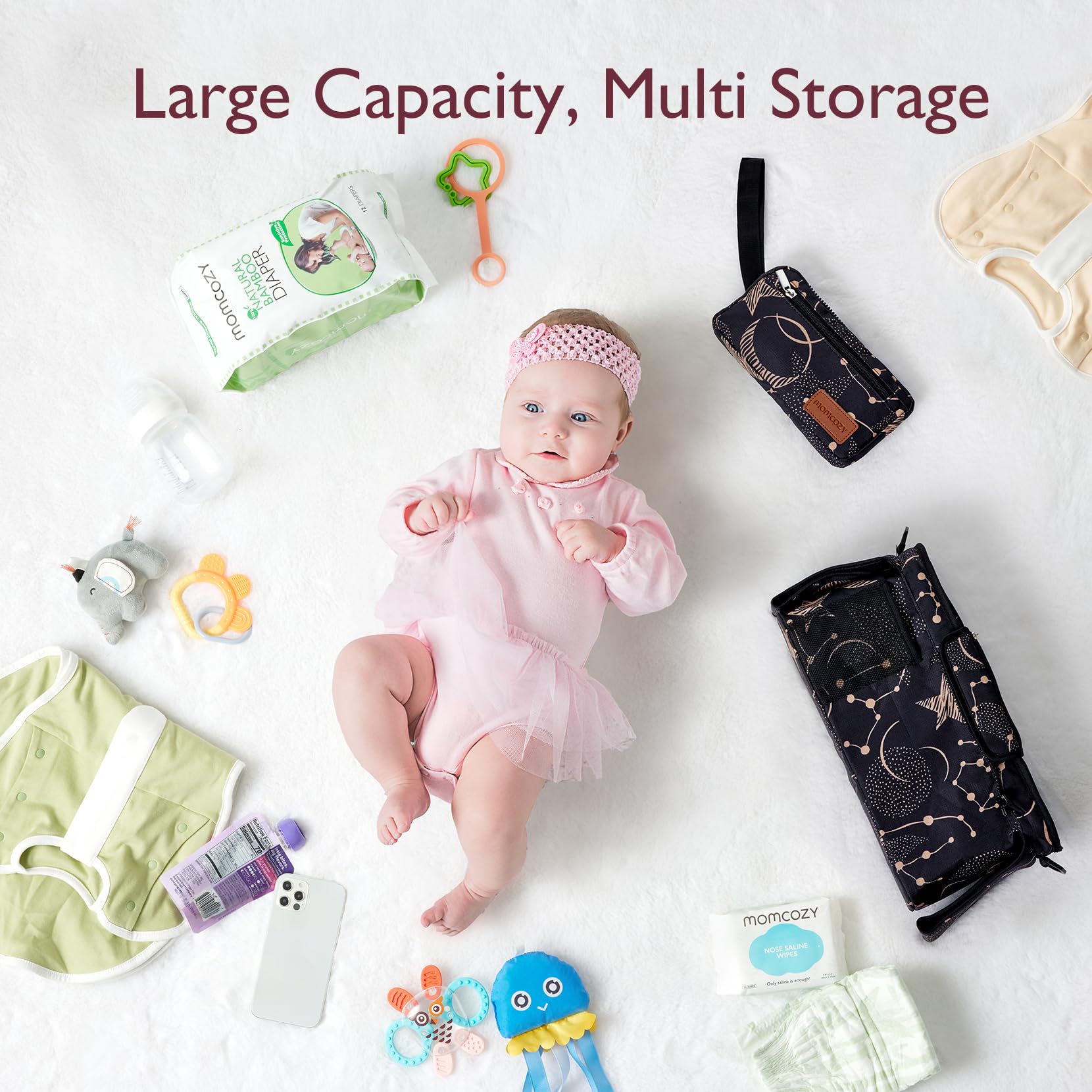Momcozy detachable phone bag keeps your device within reach during strolls.