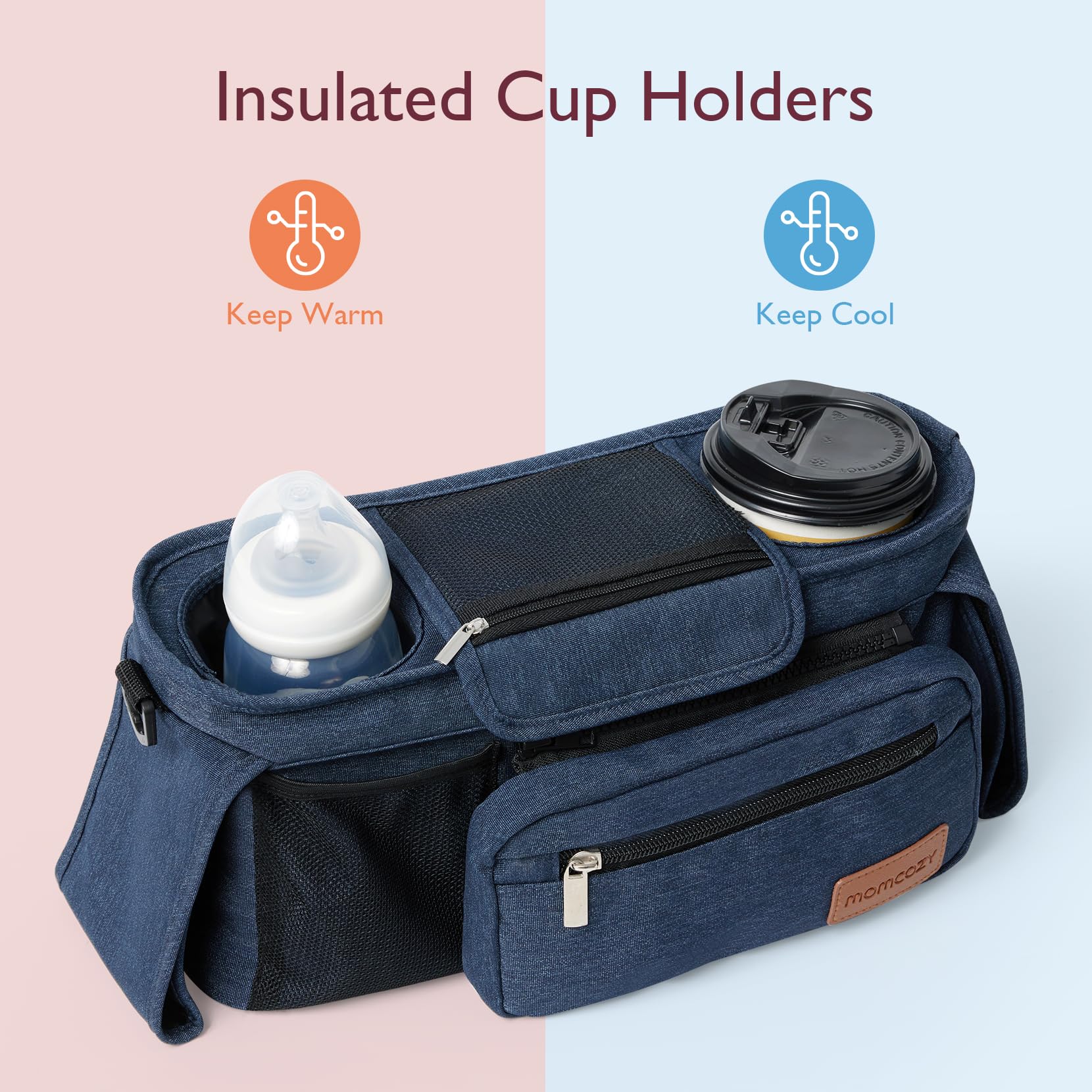 Momcozy universal stroller organizer offering large capacity for essentials