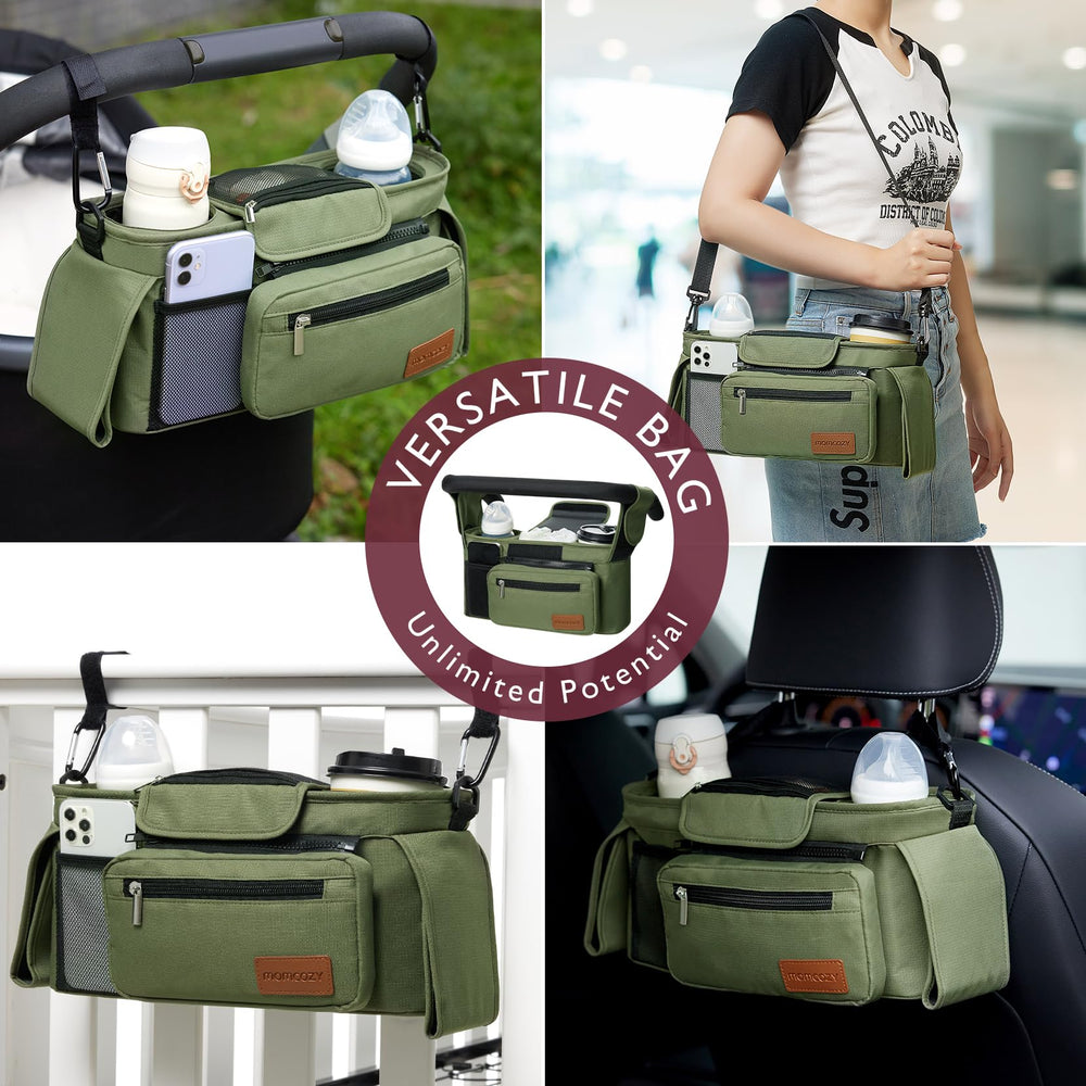 Momcozy organizer offers multiple pockets for keys, wallet, and toys.