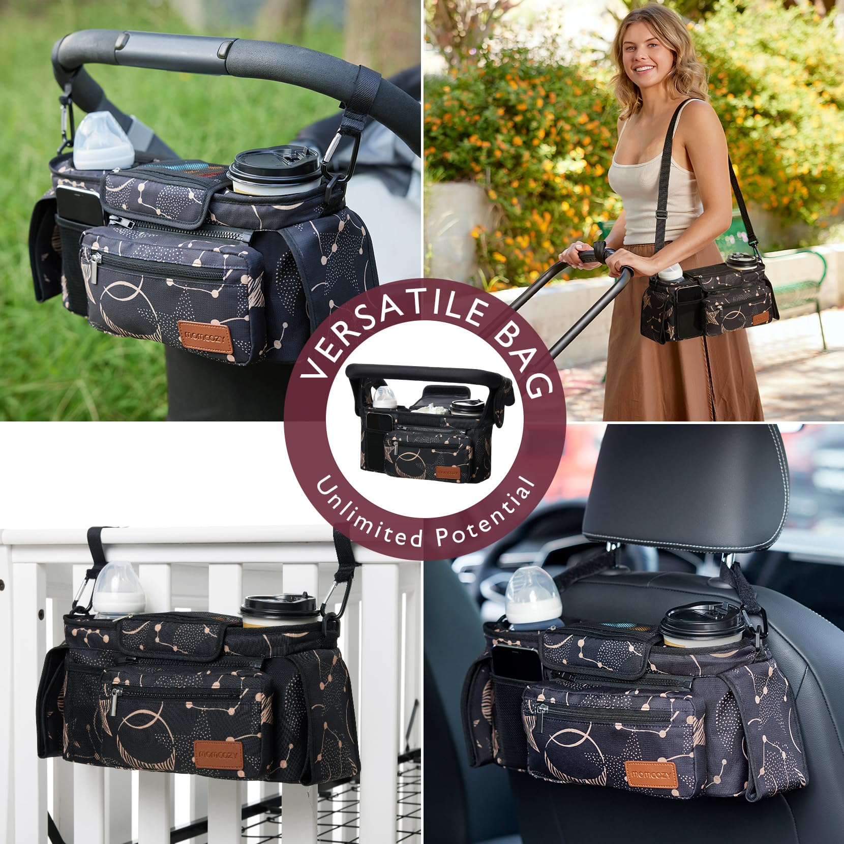 Momcozy shoulder strap offers flexible, hands-free carrying alternatives.