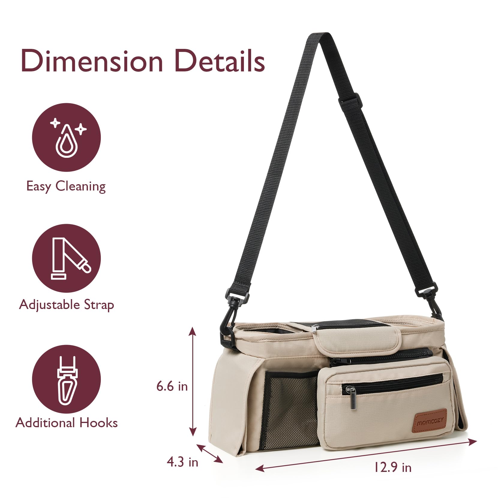 Momcozy universal stroller organizer compatible with Uppababy, Baby Jogger, Britax, BOB