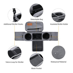 Momcozy detachable wristlet pocket on stroller organizer for quick access to essentials.