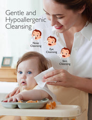 Momcozy unscented hypoallergenic wipes ideal for sensitive baby skin.