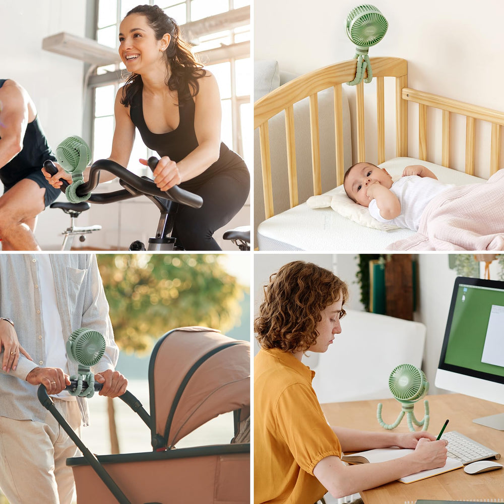 Momcozy USB-rechargeable fan for travel, car, and bedroom cooling