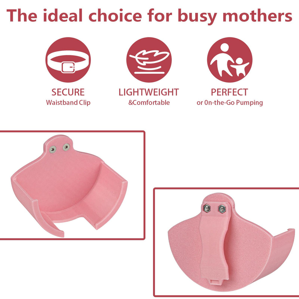 Comfort fit clip reduces adjustments for discreet pumping