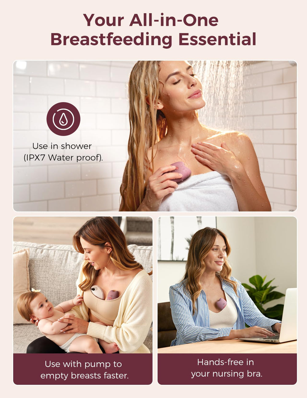 Fast charging feature keeps up with busy pumping schedules on Momcozy massager
