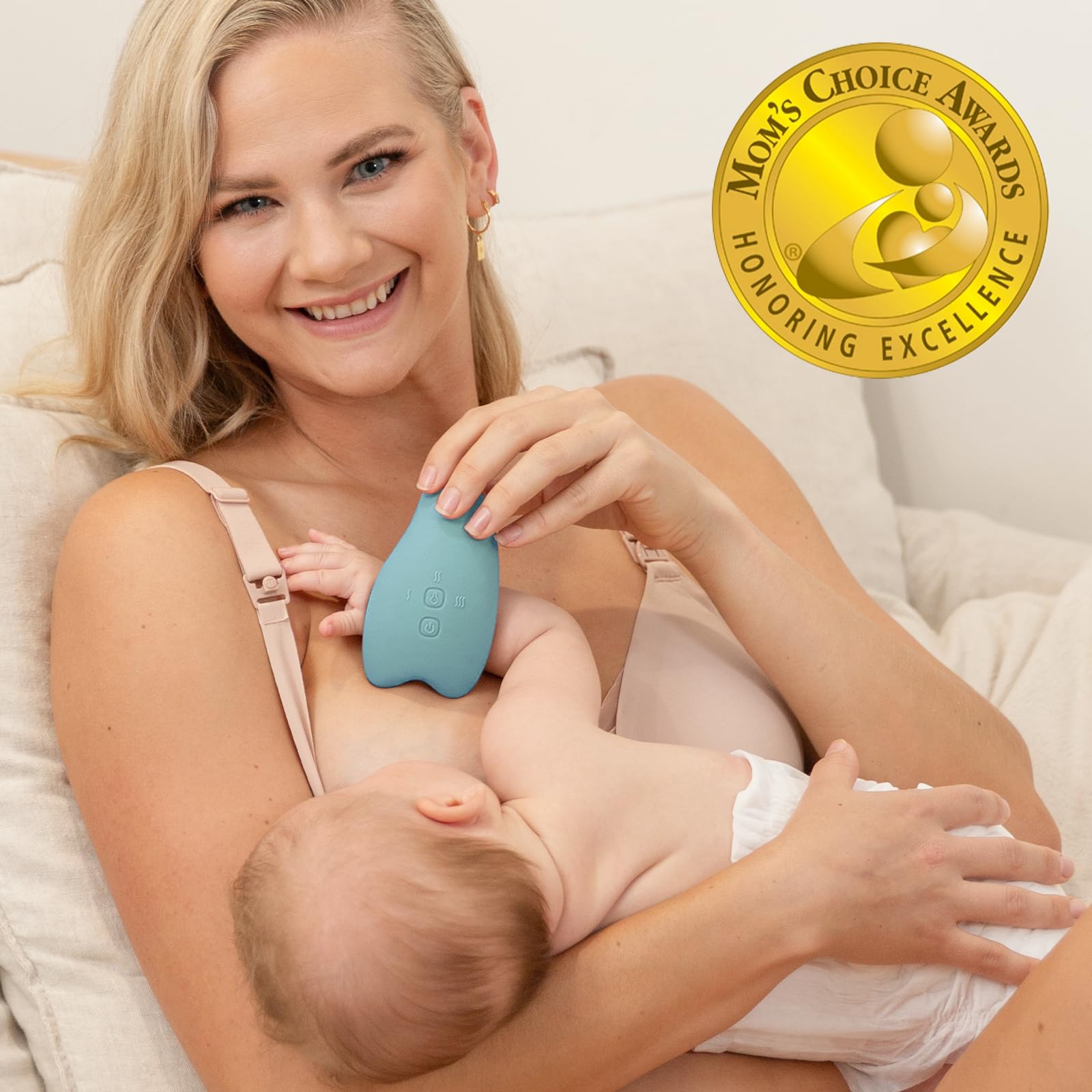 Soft liquid silicone surface provides gentle contact and quiet operation for nighttime use