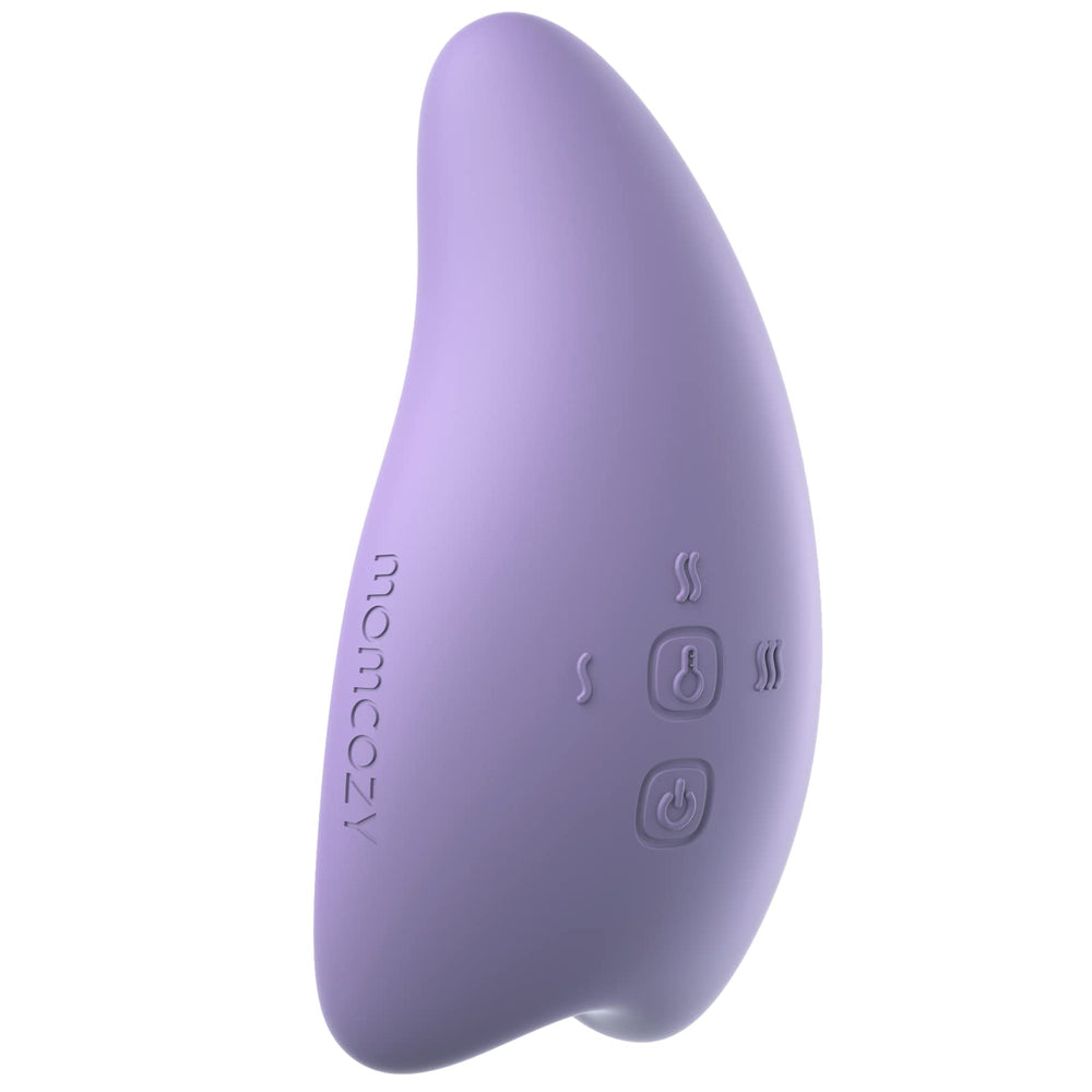 Momcozy warming lactation massager top view, compact and discreet for night pumping.