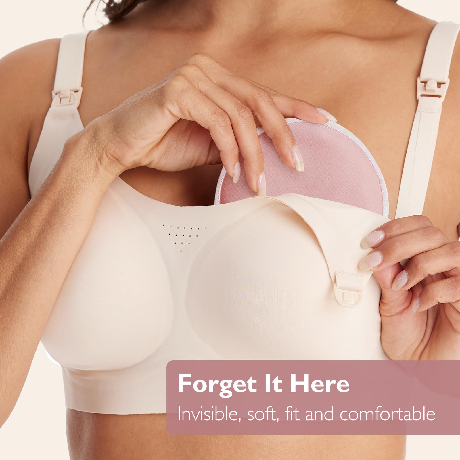 Momcozy wearing comfort while nursing, lightweight and discreet
