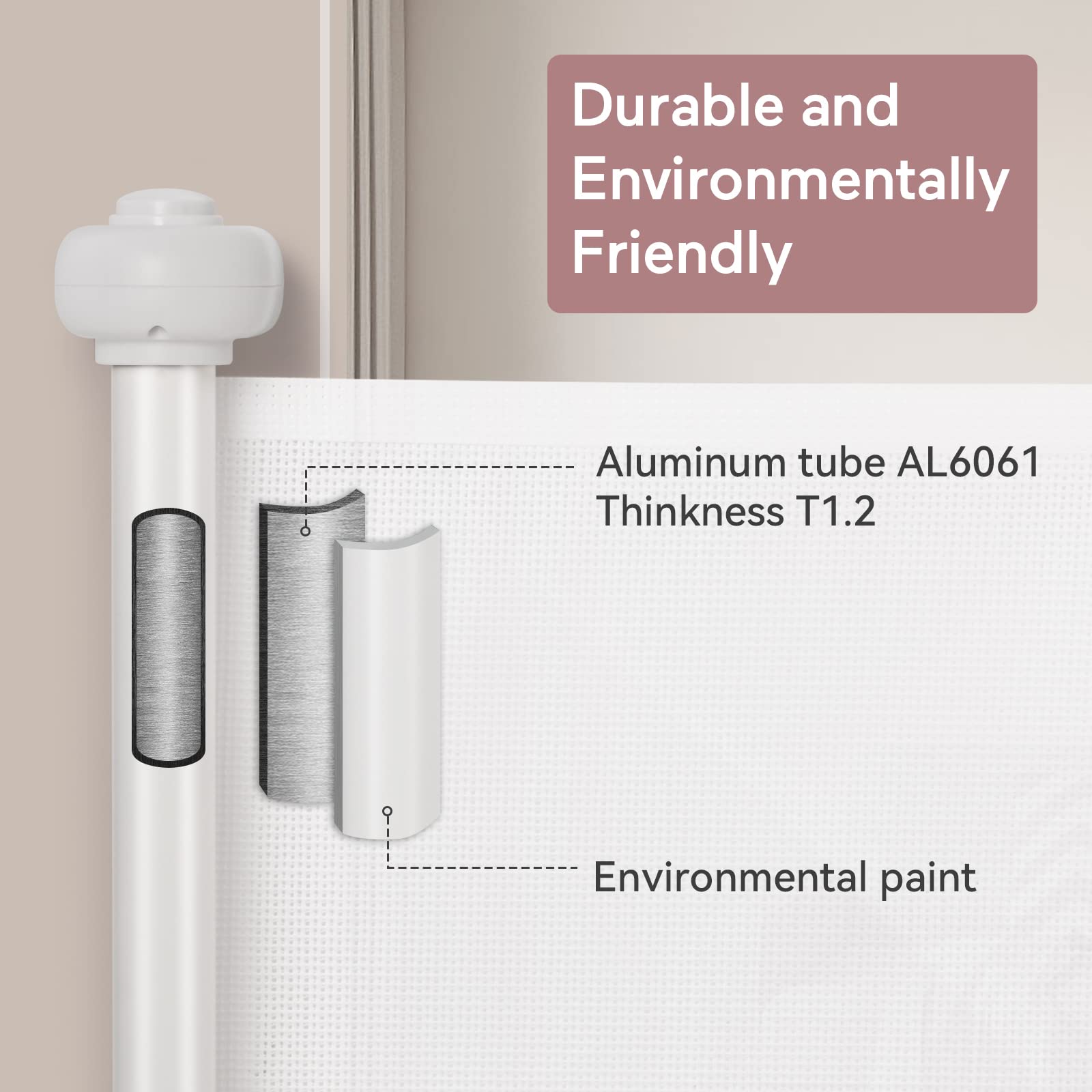 Momcozy adjustable width extension adapts to doorways up to 71 inches.