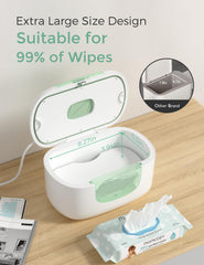 Momcozy wipe warmer heats in 10 minutes for quick diaper changes